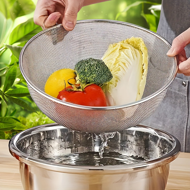 Stainless Steel Draining Basket for Rinsing & Draining