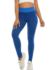 High Waist Plaid Print Leggings Casual Denim Leggings