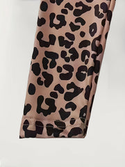 Girls Slim Leopard Print Leggings Comfy Activewear For Running Jogging