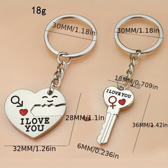 Key To My Heart Couple Keychain Pendant Decoration for Keys Backpacks Wallets