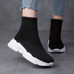 Women's High Top Breathable Sneakers Lightweight Slip On Shoes