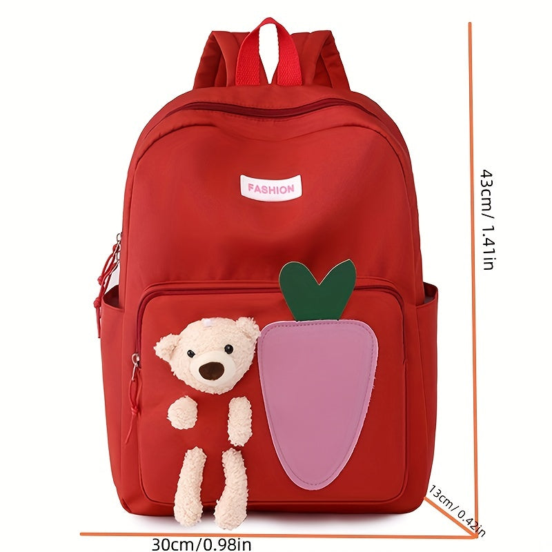 Bear Carrot Backpack Schoolbag for Girls Boys