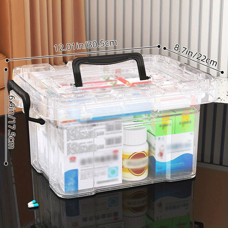 Clear Portable Storage Case Large Capacity Medicine Storage Box