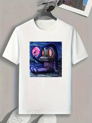 Cartoon Painting Print Men's Graphic T-shirt for Summer