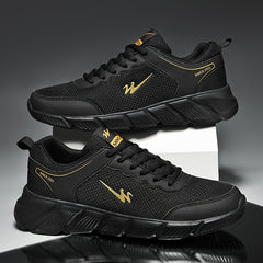 Men's Solid Sneakers Comfy Non Slip Lace Up Casual Soft Sole Shoes