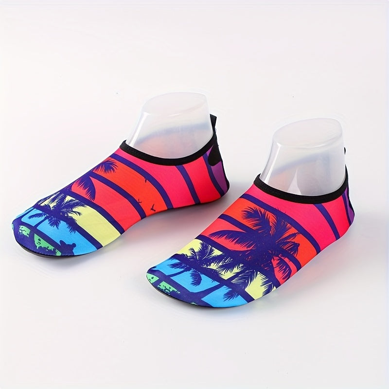 Women's Coconut Tree Pattern Beach Water Socks