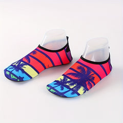 Women's Coconut Tree Pattern Beach Water Socks