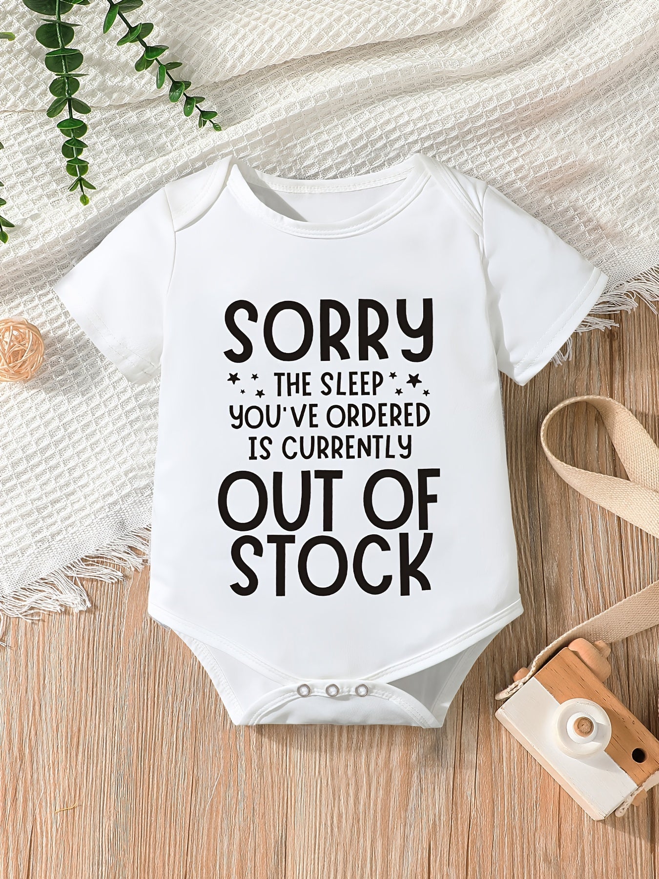 Funny Sorry Out of Sleep Short Sleeve Romper Onesie