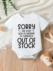 Funny Sorry Out of Sleep Short Sleeve Romper Onesie