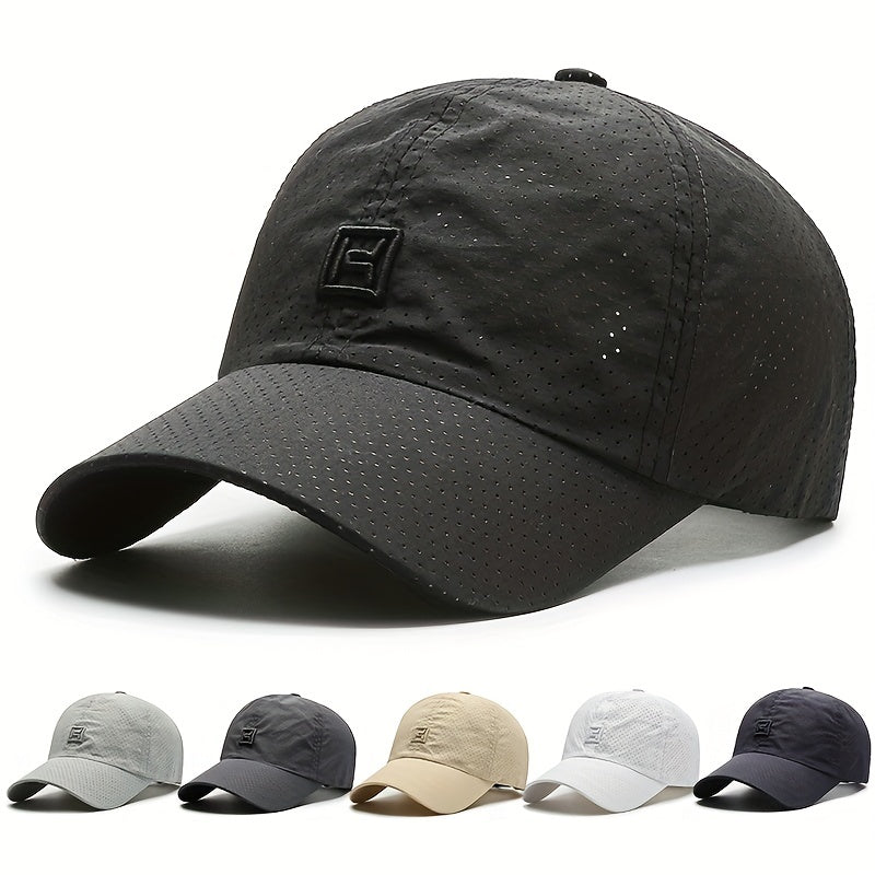 Embroidered Perforated Hat Outdoor Baseball Cap Men's Sport Cap Polyester