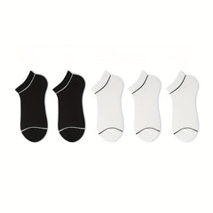 5 Pairs Ribbed Ankle Socks Soft Lightweight Low Cut Women's Stockings