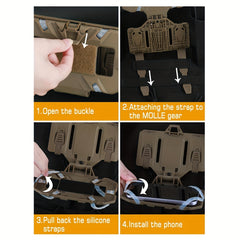 Phone Holder Chest Rig Molle Hands Folded Mount Mobile Phone Plate Carrier Pouch