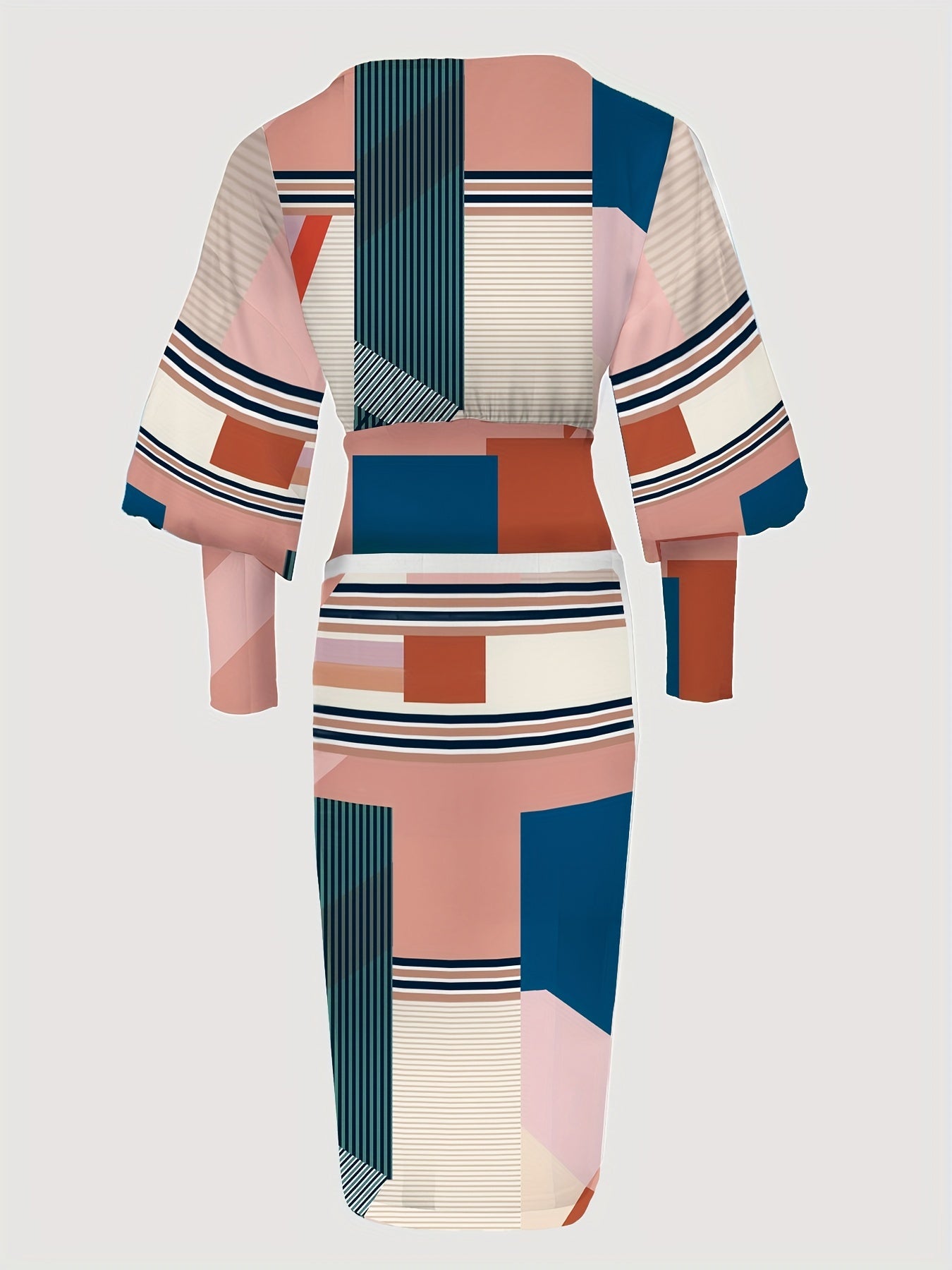 Puff Sleeve Criss Cross V neck Dress