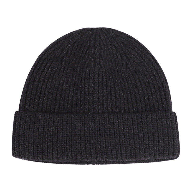 Men's Knitted Hat, Solid Color Beanie for Winter