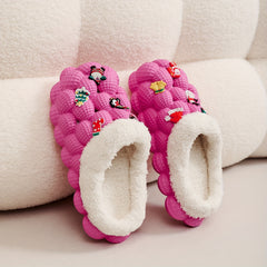 Boys Cartoon Plus Fleece House Shoes - Warm Non Slip Indoor Shoes
