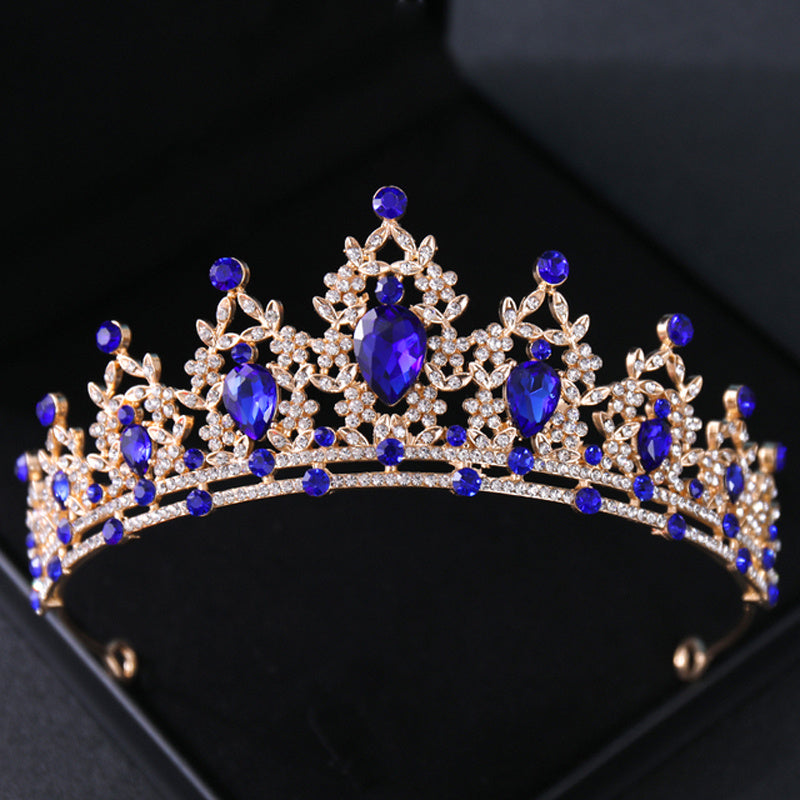 Colorful Rhinestone Crown Hairband Bridal Wedding Party Decor
