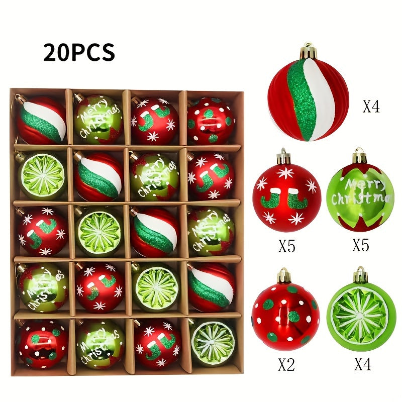 20pcs Christmas Decorative Ball Tree Hanging Decorations Supplies
