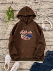 Car & Coconut Tree Casual Shirt Loose Drawstring Hoodies
