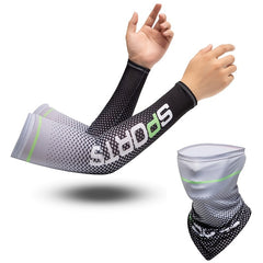 Cooling Arm Sleeves & Face Gaiter Set UV Protective Sunscreen