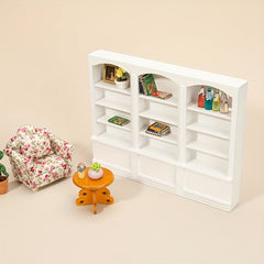 1:12 Dollhouse Bookshelf Mini Wooden Bookcase Furniture for Decoration