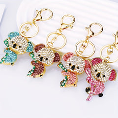 Rhinestone Koala Keychain Metal Key Ring Purse Bag Backpack Car Charm