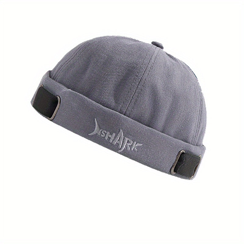 Cotton Shark Embroidery Melon Caps Skullies Beanie