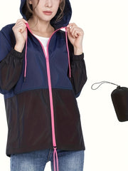 Women's Waterproof Hooded Raincoat Lightweight Packable Rain Jacket