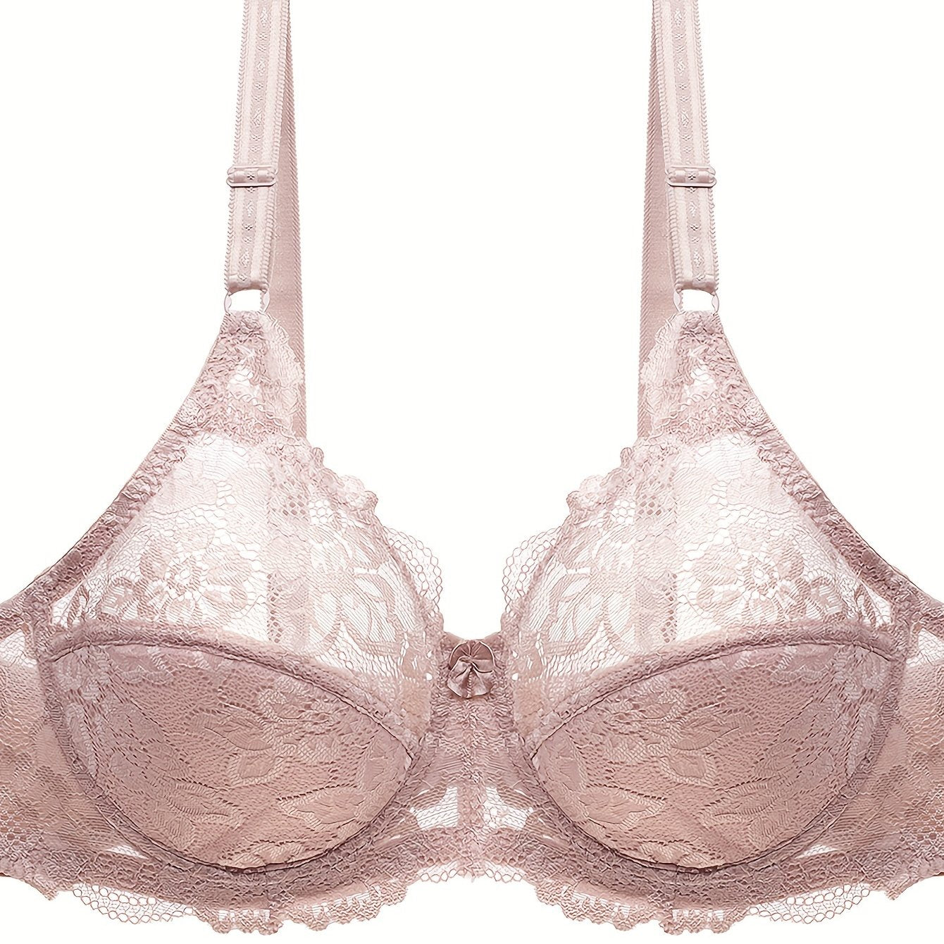 Lace Push Up Bra with Bow Tie - Women's Lingerie