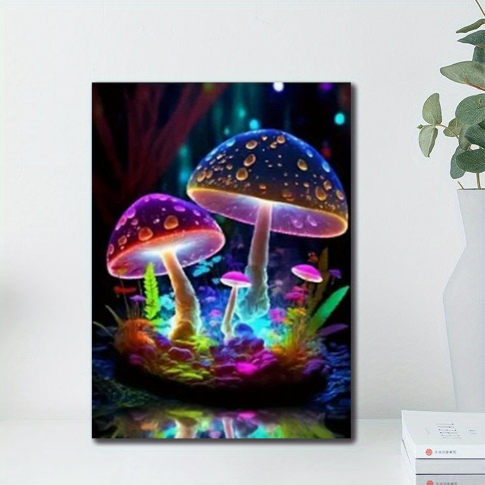 Mushroom DIY Paint by Numbers Kit 40x50 Glowing Mushrooms Acrylic Painting Set