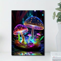 Mushroom DIY Paint by Numbers Kit 40x50 Glowing Mushrooms Acrylic Painting Set
