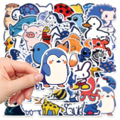 50pcs Cartoon Animal Series Graffiti Stickers Waterproof DIY Decoration