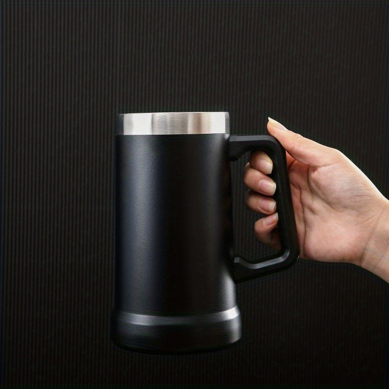 24oz Stainless Steel Double Wall Beer Mug with Handle
