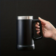 24oz Stainless Steel Double Wall Beer Mug with Handle