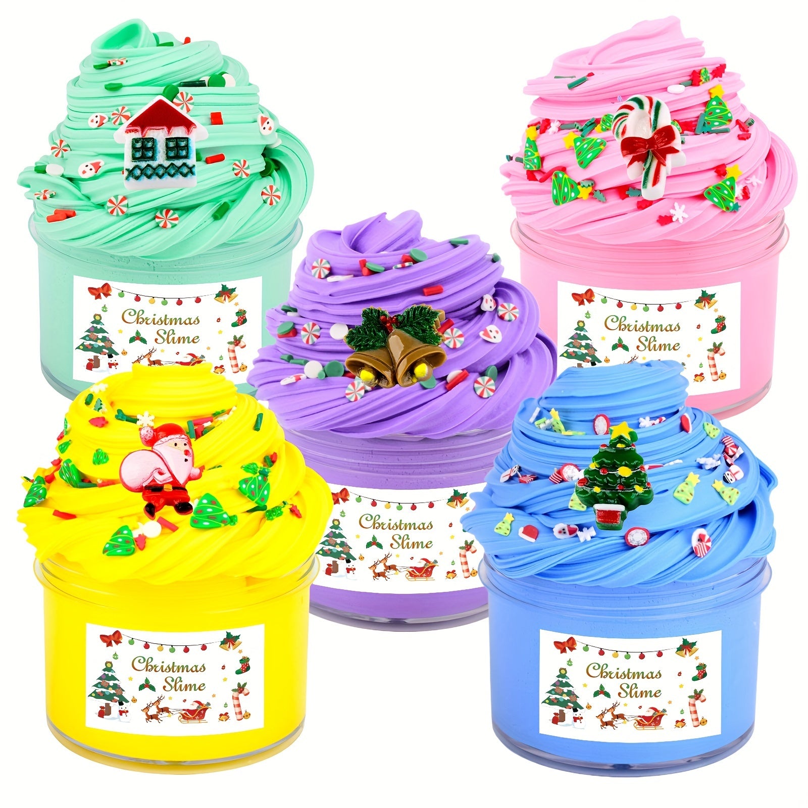 Christmas Cotton Slime Set Party Favors DIY Putty Slime Toys