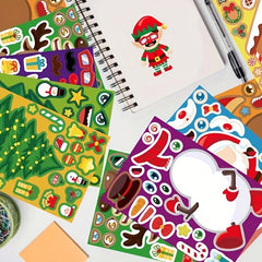 DIY Puzzle Stickers Christmas Images Funny Face Jigsaw Stickers