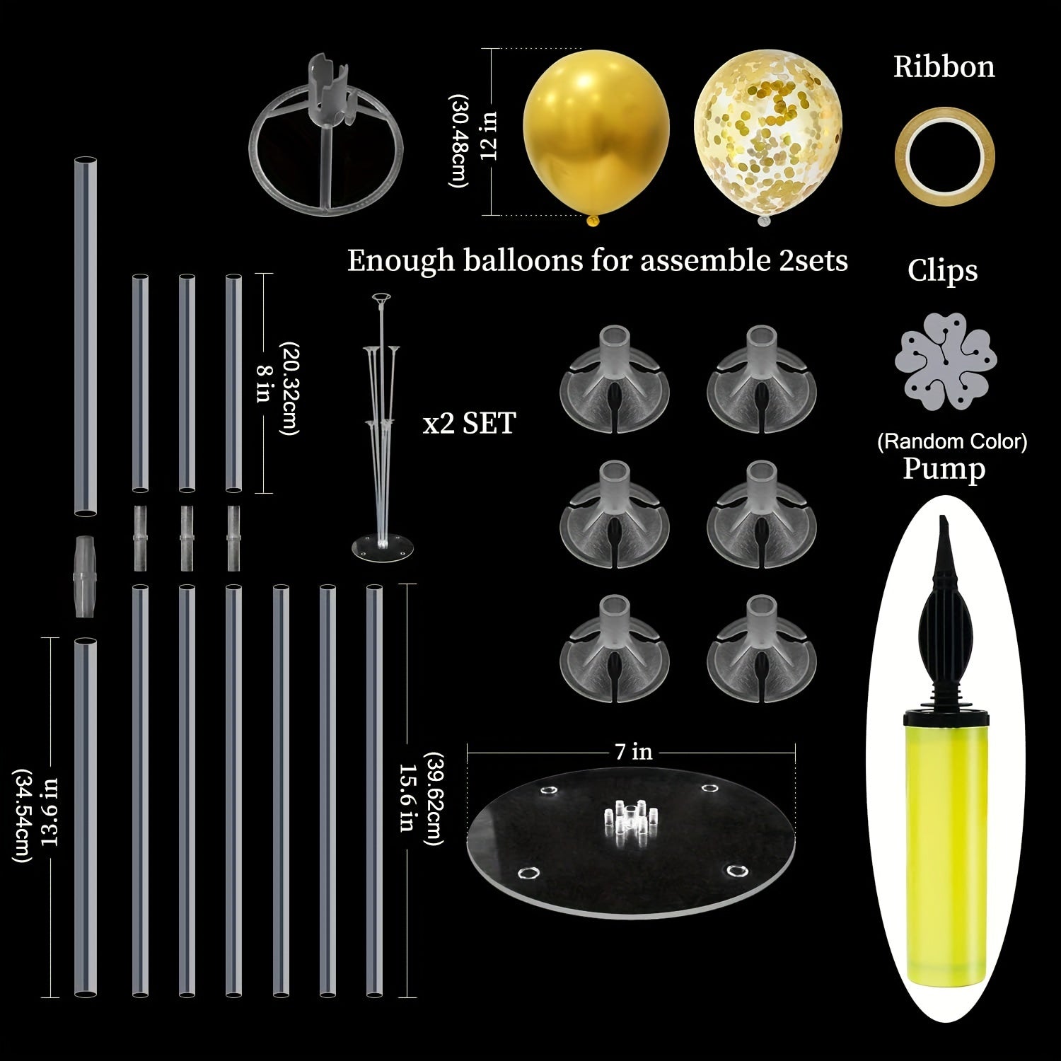 Table Center Balloon Decoration Set for Christmas Wedding Birthday Celebration