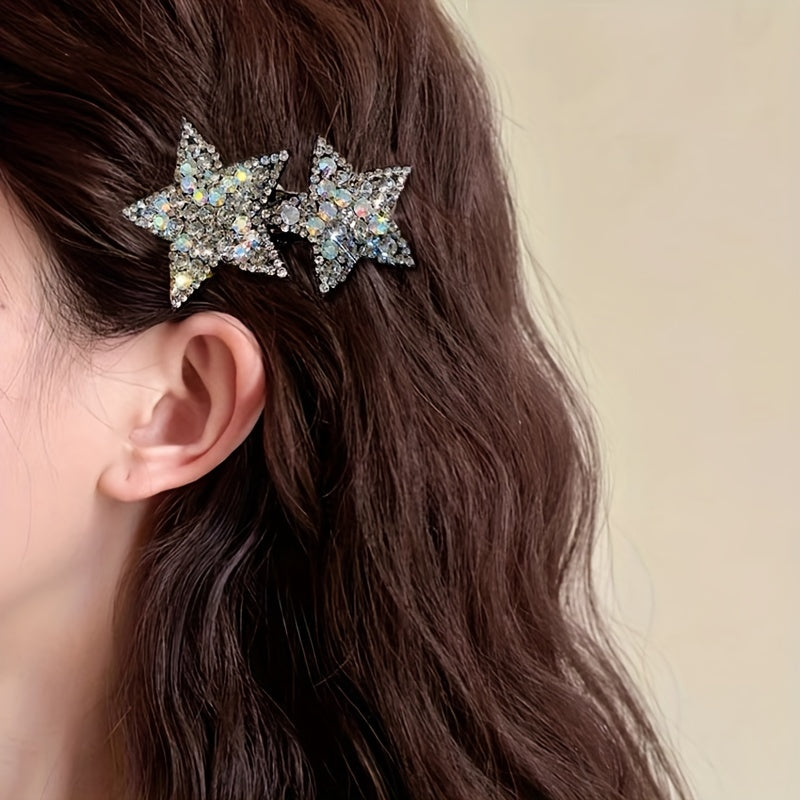 Rhinestones Star Hair Clips for Girls