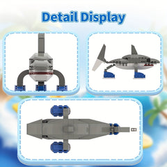 Funny Shark Model Building Blocks Toy Cartoon Birthday Gift Desktop Decoration