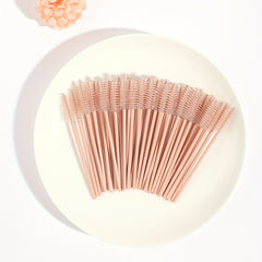 50pcs Khaki Eyelash Brushes for Eye Lash and Eyebrow Application