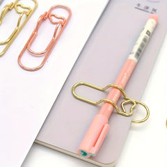5pcs Metal Pen Clips Bookmarks Paper Clip Stationery Tool