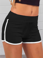 Casual Sporty Shorts with Contrast Trim for Women
