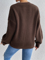 Solid Crew Neck Pullover Sweater Long Sleeve Winter Women's Clothing