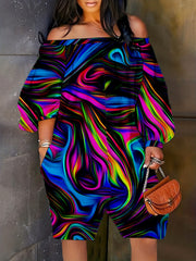 Women's Plus Ombre Off Shoulder Jumpsuit