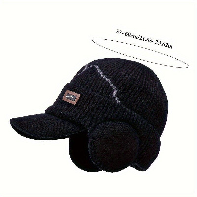 Men's Warm Knitted Hat Winter Ear Protection Baseball Cap