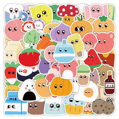 50pcs Cream Style Food Graffiti Stickers for Laptop Helmet Water Cup