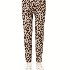 Leopard Graphic Stretch Casual Leggings Pants Kids Summer