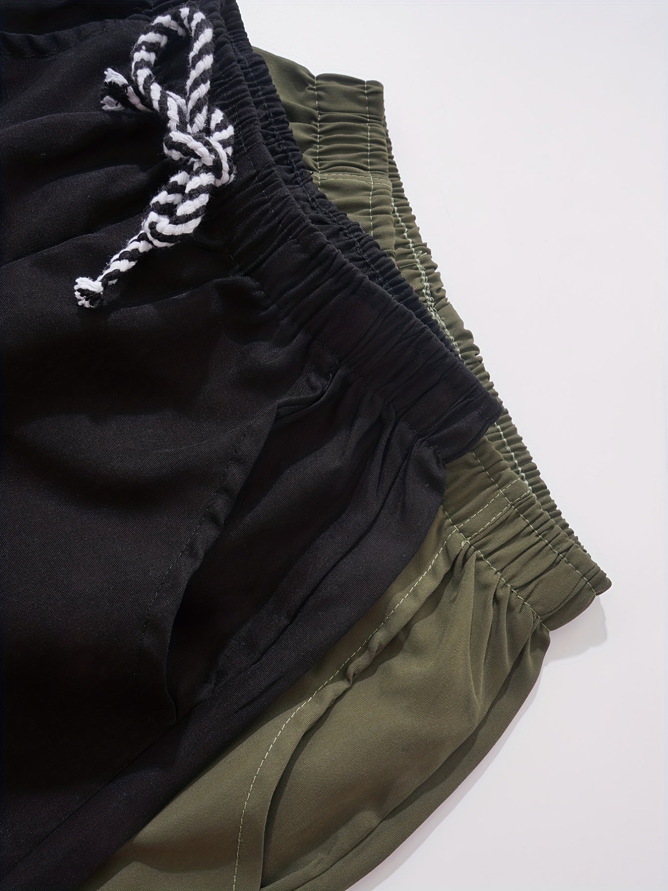 2pcs Boys Drawstring Waist Shorts Soft Comfortable Breathable Kids Clothes