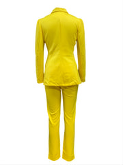 Women's Business Work Suit 2 Piece Outfits Blazer Jacket and Pencil Pant Sets