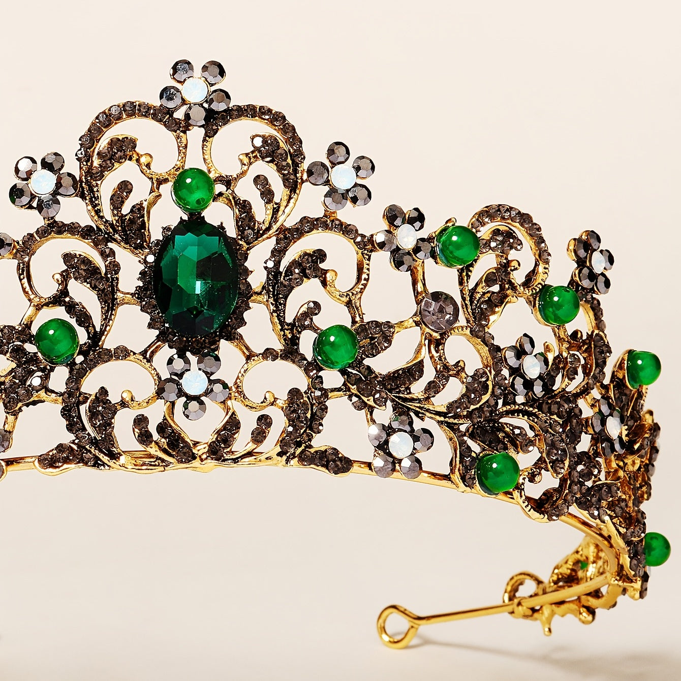 Vintage Crystal Leaf Tiara Bridal Crown for Women