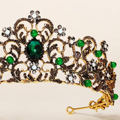 Vintage Crystal Leaf Tiara Bridal Crown for Women